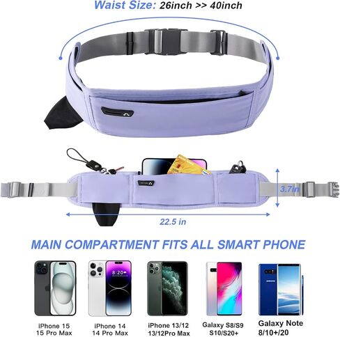 Running Hydration Belt with Water Bottle Holder, Phone Storage, Black in Saudi Arabia