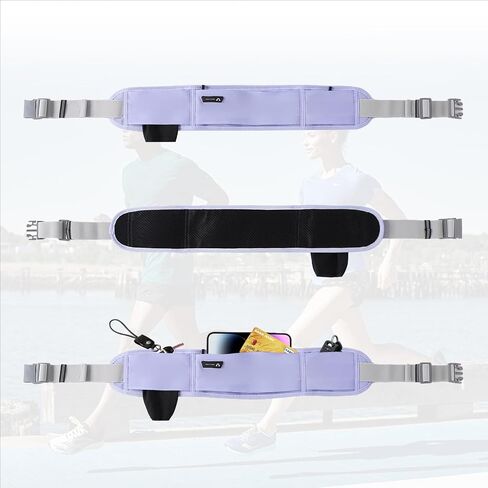 Running Hydration Belt with Water Bottle Holder, Phone Storage, Black in Saudi Arabia