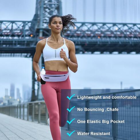 Running Hydration Belt with Water Bottle Holder, Phone Storage, Black in Saudi Arabia