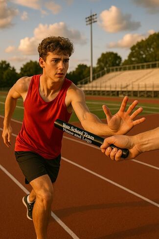 Custom Black Aluminum Track and Field Relay Baton Personalized Gift for Him, for Her, for Boys, for Girls, for Husband, for Wife, for Them, for Men, for Women- Your Team Name and Logo Engraved in Saudi Arabia