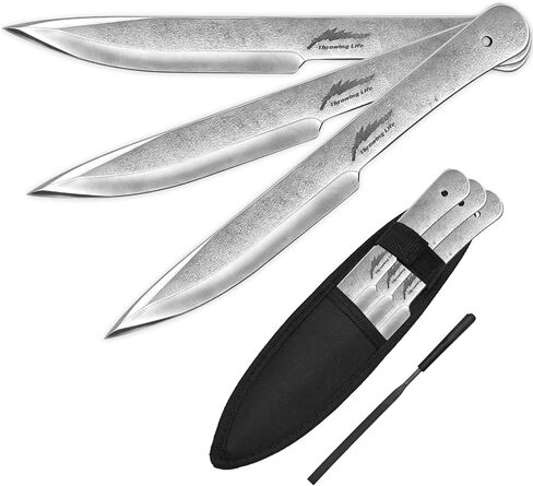 أداة رمي 3 قطع، وزن 225 جرام، طول 25 سم، مجموعة رمي سميكة 3 قطع، فولاذ 440C، 57HRC، تصميم مشطوب بالكامل، زوايا شفرة مستديرة، حادة ومتينة لممارسة الرمي لمسافات طويلة in Kuwait