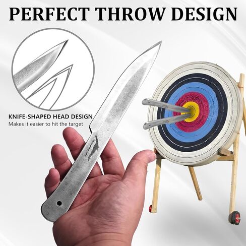 أداة رمي 3 قطع، وزن 225 جرام، طول 25 سم، مجموعة رمي سميكة 3 قطع، فولاذ 440C، 57HRC، تصميم مشطوب بالكامل، زوايا شفرة مستديرة، حادة ومتينة لممارسة الرمي لمسافات طويلة in Kuwait