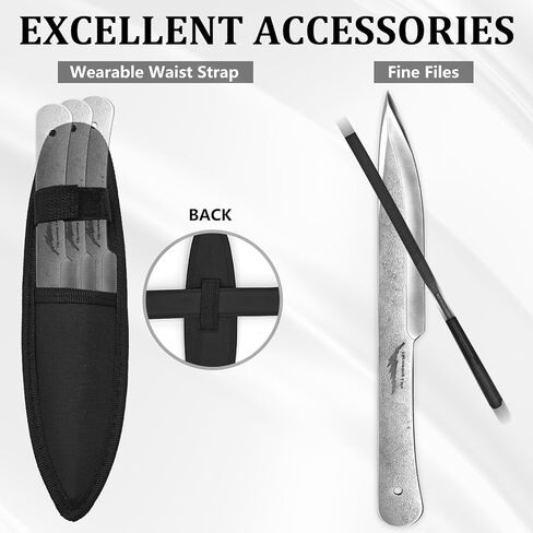 أداة رمي 3 قطع، وزن 225 جرام، طول 25 سم، مجموعة رمي سميكة 3 قطع، فولاذ 440C، 57HRC، تصميم مشطوب بالكامل، زوايا شفرة مستديرة، حادة ومتينة لممارسة الرمي لمسافات طويلة in Kuwait