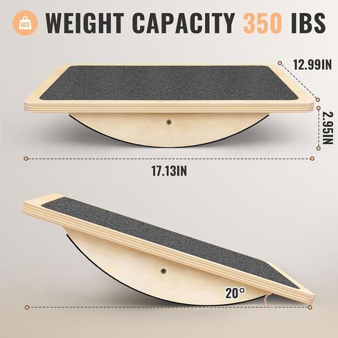 Balance Board Professional Wobble Board for Adults Anti-Slip 350LBS Balance Boards for Physical Therapy Standing Desk Core Strength Wooden Balance Board Rocker Board in Saudi Arabia