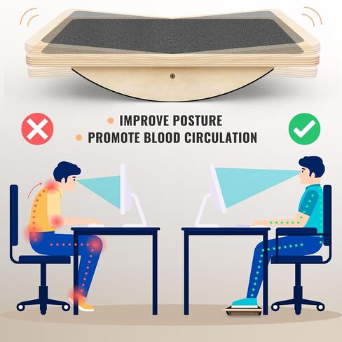Balance Board Professional Wobble Board for Adults Anti-Slip 350LBS Balance Boards for Physical Therapy Standing Desk Core Strength Wooden Balance Board Rocker Board in Saudi Arabia