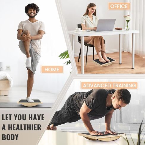 Balance Board Professional Wobble Board for Adults Anti-Slip 350LBS Balance Boards for Physical Therapy Standing Desk Core Strength Wooden Balance Board Rocker Board in Saudi Arabia