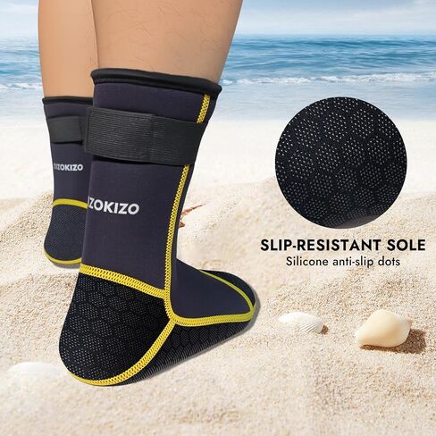 3mm Neoprene Water Socks, Anti-Slip Wetsuit Booties for Sand Proof Beach Volleyball, Scuba Diving Surfing Kayaking in Kuwait