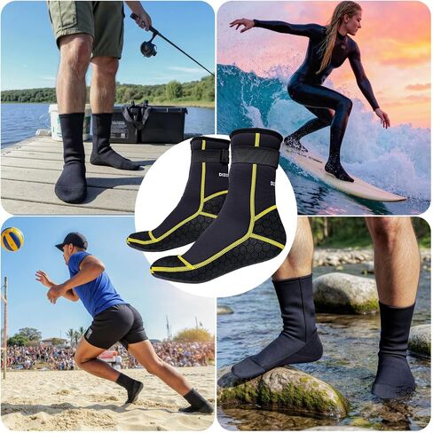 3mm Neoprene Water Socks, Anti-Slip Wetsuit Booties for Sand Proof Beach Volleyball, Scuba Diving Surfing Kayaking in Kuwait
