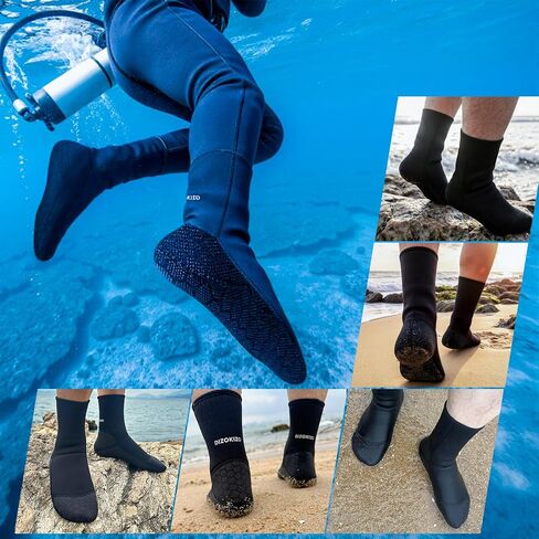 3mm Neoprene Water Socks, Anti-Slip Wetsuit Booties for Sand Proof Beach Volleyball, Scuba Diving Surfing Kayaking in Kuwait