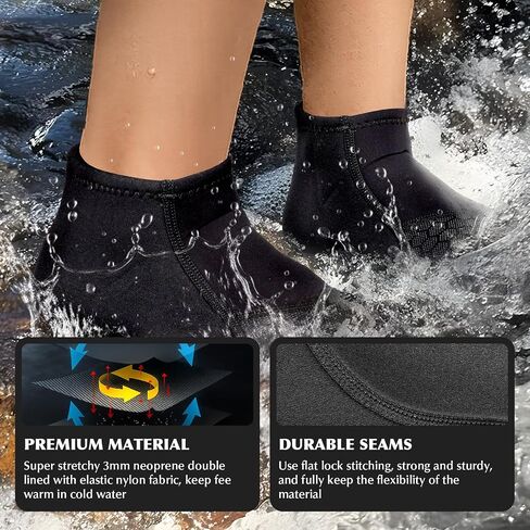 3mm Beach Water Socks - Sand Proof Aqua Socks for Beach Sports, Swimming, Diving, Surfing & Water Activities in Saudi Arabia