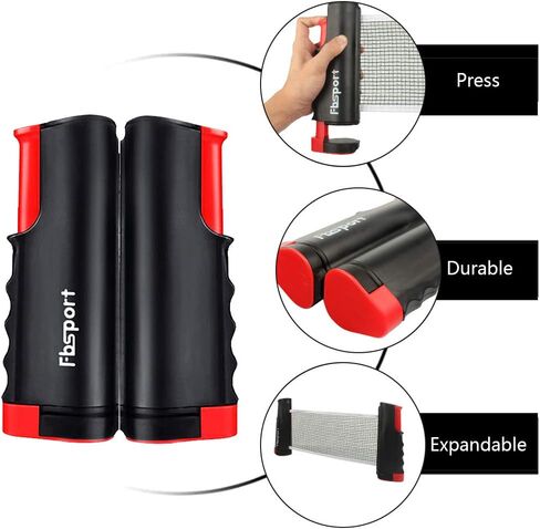 مجموعة مجداف بينج بونج من إف بي إسبورت، مجموعة تنس طاولة محمولة مع شبكة قابلة للسحب ومضارب وكرات وحقيبة حمل للألعاب الداخلية والخارجية in Kuwait