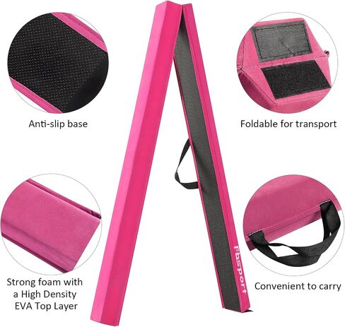 fbsport 8ft/9ft/9.5ft التوازن شعاع الجمباز شعاع رغوة التوازن معدات شعاع الكلمة للأطفال البالغين، غطاء من جلد الغزال قاعدة مضادة للانزلاق مع حقيبة حمل للمنزل مدرسة الصالة الرياضية التدريب in Kuwait