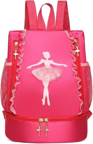 Ballet Dance Backpack with Separate Shoe Compartment,Ballet Dance Bag,Ballerina bag for Dancer, Small Duffle Bag for Girl (Purple) in Saudi Arabia