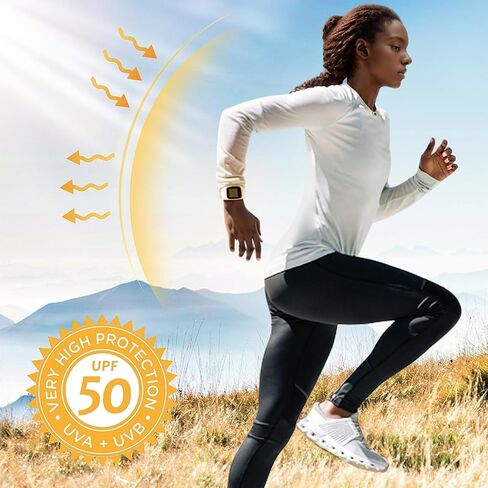 قمصان نسائية SPF طويلة الأكمام للحماية من أشعة الشمس فوق البنفسجية، سريعة الجفاف للوقاية من الطفح الجلدي، تي شيرت للسباحة في الهواء الطلق لتمارين الصيد والجري in Saudi Arabia