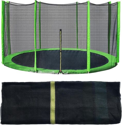 Trampoline Replacement Net for 10FT 12FT 14FT 15FT Round Frame Trampolines, Safety Enclosure Net with Zipper, Hooks, Pole Cover in Saudi Arabia