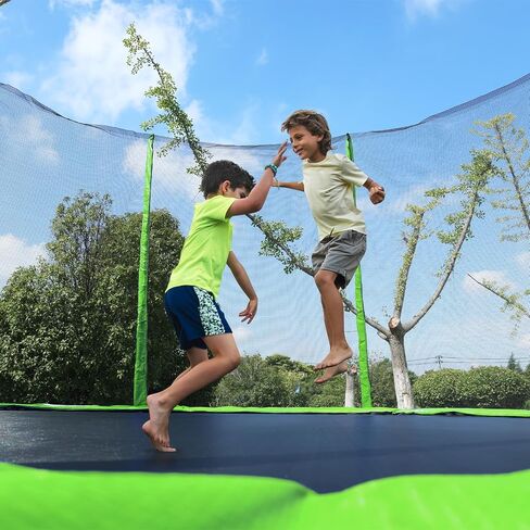 Trampoline Replacement Net for 10FT 12FT 14FT 15FT Round Frame Trampolines, Safety Enclosure Net with Zipper, Hooks, Pole Cover in Saudi Arabia