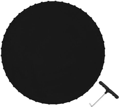 QWORK 14 FT Round Trampoline Replacement Mat with 72 V-Hooks, 151" Heavy Duty Jumping Mat with Installation Tools, Using 5.5" Springs,Black in Saudi Arabia