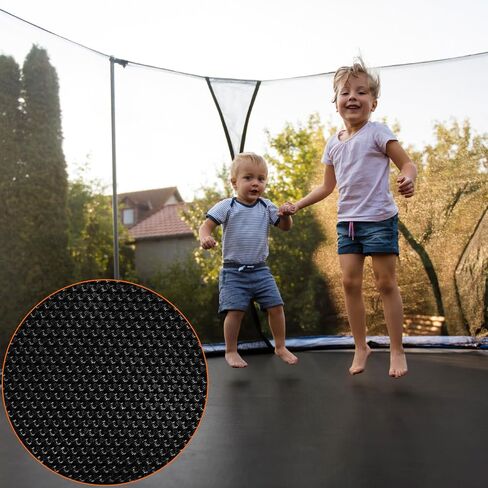 QWORK 14 FT Round Trampoline Replacement Mat with 72 V-Hooks, 151" Heavy Duty Jumping Mat with Installation Tools, Using 5.5" Springs,Black in Saudi Arabia