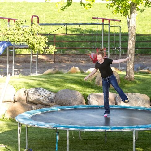 QWORK 14 FT Round Trampoline Replacement Mat with 72 V-Hooks, 151" Heavy Duty Jumping Mat with Installation Tools, Using 5.5" Springs,Black in Saudi Arabia