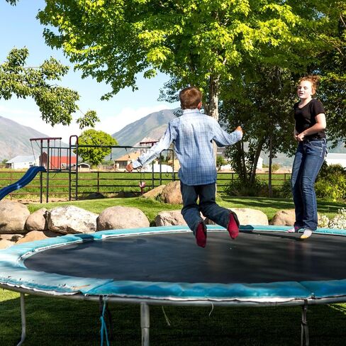 QWORK 14 FT Round Trampoline Replacement Mat with 72 V-Hooks, 151" Heavy Duty Jumping Mat with Installation Tools, Using 5.5" Springs,Black in Saudi Arabia