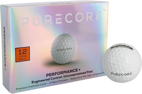 PURECORE Performance+ Distance Golf Balls – Premium 3-Piece Urethane | 98 Compression | Extra Soft Feel, Predictable Flight, Balanced Spin & Consistent Distance in Saudi Arabia