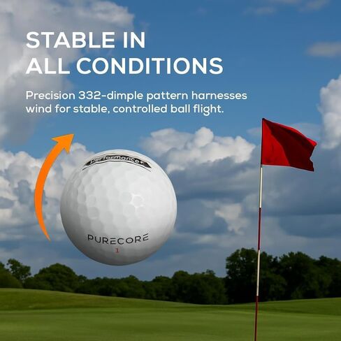 PURECORE Performance+ Distance Golf Balls – Premium 3-Piece Urethane | 98 Compression | Extra Soft Feel, Predictable Flight, Balanced Spin & Consistent Distance in Saudi Arabia