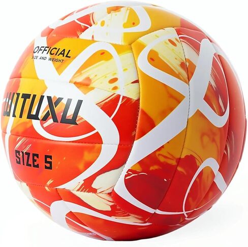 Official Size 5 Volleyball, Soft Touch Waterproof PU Leather Cover & Reinforced Rubber Bladder - for Indoor, Outdoor, Pool, Beach - Includes Air Pump & Inflation Needle in Saudi Arabia