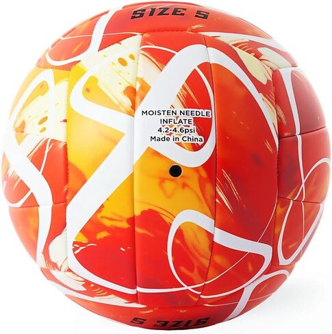 Official Size 5 Volleyball, Soft Touch Waterproof PU Leather Cover & Reinforced Rubber Bladder - for Indoor, Outdoor, Pool, Beach - Includes Air Pump & Inflation Needle in Saudi Arabia