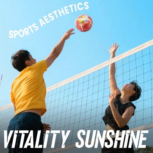 Official Size 5 Volleyball, Soft Touch Waterproof PU Leather Cover & Reinforced Rubber Bladder - for Indoor, Outdoor, Pool, Beach - Includes Air Pump & Inflation Needle in Saudi Arabia