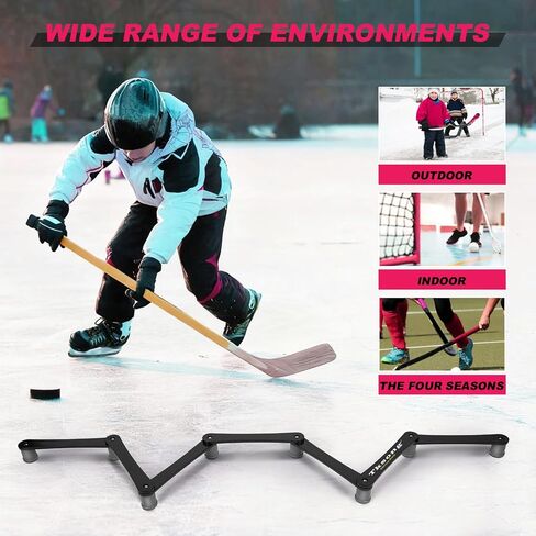 Hockey Training Equipment - Adjustable Hockey Trainer for Stick Handling & Puck Control | Portable Training Aids for Kids & Adults | On/Off Ice Use，5/7 Sections in Saudi Arabia