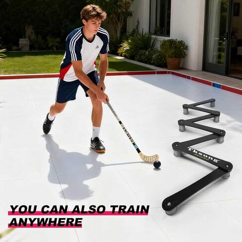 Hockey Training Equipment - Adjustable Hockey Trainer for Stick Handling & Puck Control | Portable Training Aids for Kids & Adults | On/Off Ice Use，5/7 Sections in Saudi Arabia