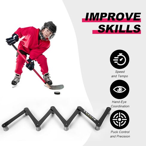 Hockey Training Equipment - Adjustable Hockey Trainer for Stick Handling & Puck Control | Portable Training Aids for Kids & Adults | On/Off Ice Use，5/7 Sections in Saudi Arabia