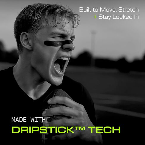 شرائط DRIP، ملصقات سوداء مرنة للعين، 24 حزمة، شريط قابل للتمدد، يتحرك معك، مسامي، مقاوم للعرق، حامل من الدرجة الرياضية للبيسبول، كرة القدم، الكرة اللينة، لاكروس، الهوكي، كرة القدم، شريط حبيبات in Kuwait