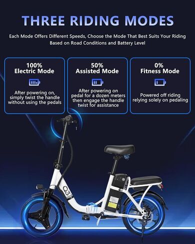 APYEAR Electric Bike for Adults, Ebike, Electric Bicycle with 576WH Removable Battery,14"/26" Folding Ebike, 20MPH,20+ Miles(MAX),500W High Motor,Multi-Shock Absorption,UL 2849,Commuting Mini E Bikes in Saudi Arabia