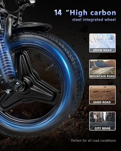 APYEAR Electric Bike for Adults, Ebike, Electric Bicycle with 576WH Removable Battery,14"/26" Folding Ebike, 20MPH,20+ Miles(MAX),500W High Motor,Multi-Shock Absorption,UL 2849,Commuting Mini E Bikes in Saudi Arabia