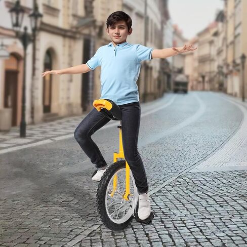 16 Inch Wheel Unicycle, Outdoor Unicycle with 2 Pedals One Wheel Bike Adjustable Seat Exercise Bicycle Outdoor Sports Fitness Exercise Unicycles in Kuwait