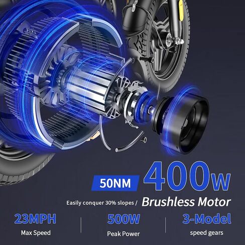 Folding Electric Bike for Adults, Peak 500W Motor,23MPH Max Speed Foldable Electric Bicycles,14" Ebike, 48V12AH Battery 35 Miles PAS Range Mini E Bikes for Adults and Teens in Saudi Arabia