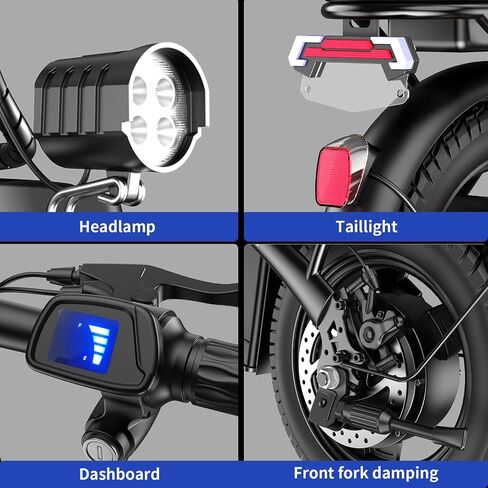 Folding Electric Bike for Adults, Peak 500W Motor,23MPH Max Speed Foldable Electric Bicycles,14" Ebike, 48V12AH Battery 35 Miles PAS Range Mini E Bikes for Adults and Teens in Saudi Arabia