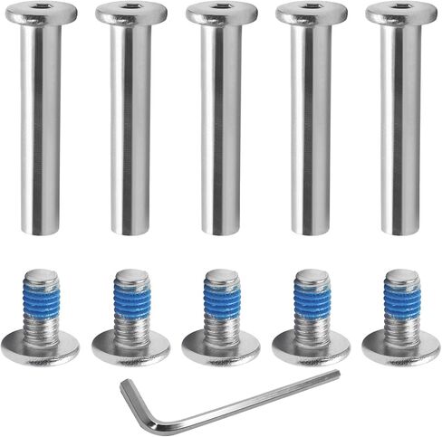 Biaungdo 5 Sets 32mm Inline Skate Wheels Screws, 6mm OD Inline Skate Replacement Bearings Roller Skating Screws Skating Wheel Axles Socket Screw with 1 Pack Installation Tool in Saudi Arabia