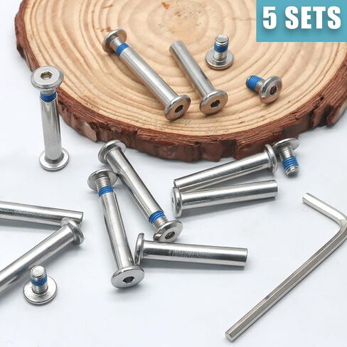 Biaungdo 5 Sets 32mm Inline Skate Wheels Screws, 6mm OD Inline Skate Replacement Bearings Roller Skating Screws Skating Wheel Axles Socket Screw with 1 Pack Installation Tool in Saudi Arabia