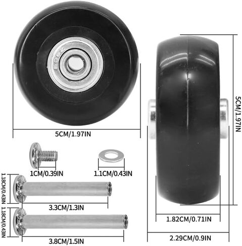 4 Pcs Luggage Wheels Replacement 50x23mm/1.96×0.9in Suitcase Wear-Resistant Repair Wheels for Luggage.L106 in Saudi Arabia