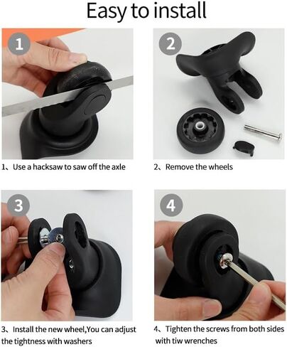 4 Pcs Luggage Wheels Replacement 50x23mm/1.96×0.9in Suitcase Wear-Resistant Repair Wheels for Luggage.L106 in Saudi Arabia