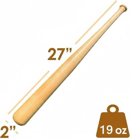 Genuine Solid Beech Wood Baseball Bat - 27" 29" 31" Tball Bat, Weight Training, Pickup Games - Classic and Timeless Design in Saudi Arabia