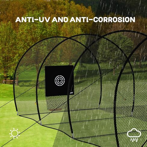 MR 40FT Batting Cage Baseball Softball w/Sock Pocket, Hitting Cage Net and Frame Backyard Baseball Softball Training Equipment, Freestanding Portable in Saudi Arabia