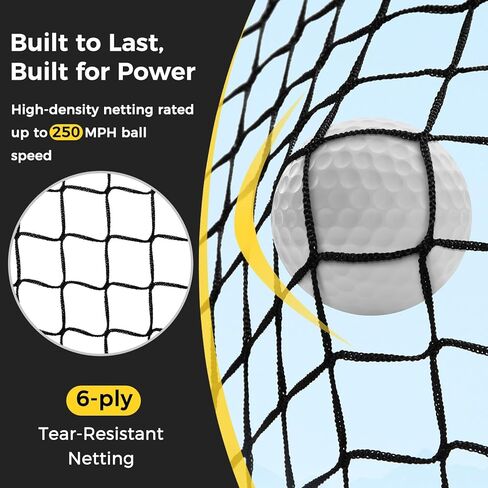 MangoStar Golf Net, 11x8ft Golf Simulators Hitting Net with High-Density Impact Screen and Target Cloth, Heavy Duty Practice Cage for Swing Driving, Home Backyard Garage Indoor Outdoor Use in Kuwait