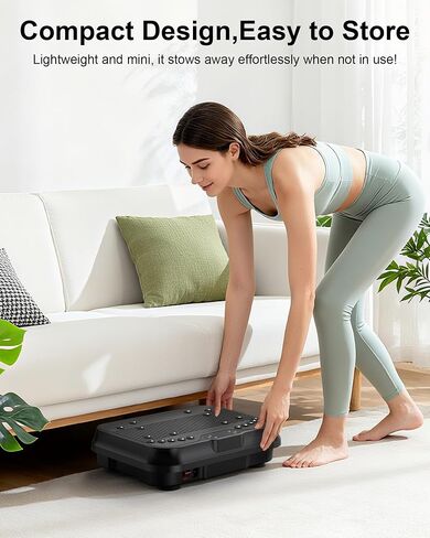 Shake Plate, Vibration Plate Exercise Machine for Lymphatic Drainage, 400 Lbs Capacity Whole Body Vibrating Plate Workout with Fitness Resistance Bands, Max Vibrating Frequency 250/Min for Weight Loss in Saudi Arabia