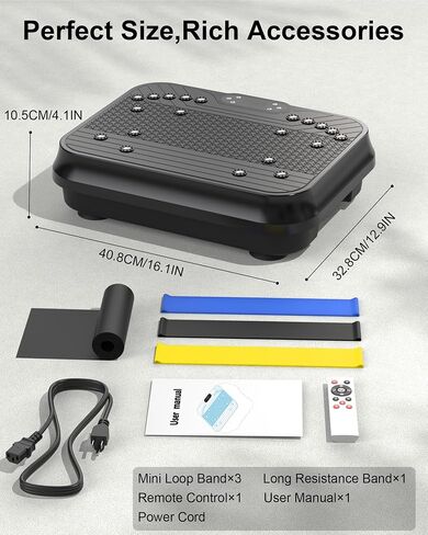 Shake Plate, Vibration Plate Exercise Machine for Lymphatic Drainage, 400 Lbs Capacity Whole Body Vibrating Plate Workout with Fitness Resistance Bands, Max Vibrating Frequency 250/Min for Weight Loss in Saudi Arabia