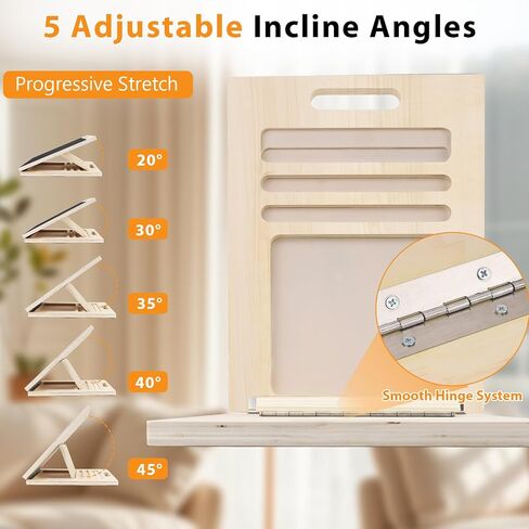 Slant Board for Calf Stretching, Adjustable Wooden Incline Board with Anti-Slip EVA Base, 300LB Capacity Portable Calf Stretcher for Physical Therapy, Squats, Ankle & Heel Support at Home/Gym in Saudi Arabia