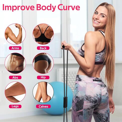 WALITO Pilates Ring Set for Women, Home Pilates Equipment Kit with Resistance Bands, Figure 8 Workout Bands, Magic Circle, Mini Ball, Compact Toning Fitness Essentials Starter Set Accessories Gift in Kuwait