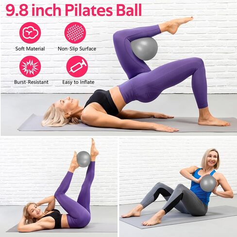 WALITO Pilates Ring Set for Women, Home Pilates Equipment Kit with Resistance Bands, Figure 8 Workout Bands, Magic Circle, Mini Ball, Compact Toning Fitness Essentials Starter Set Accessories Gift in Kuwait